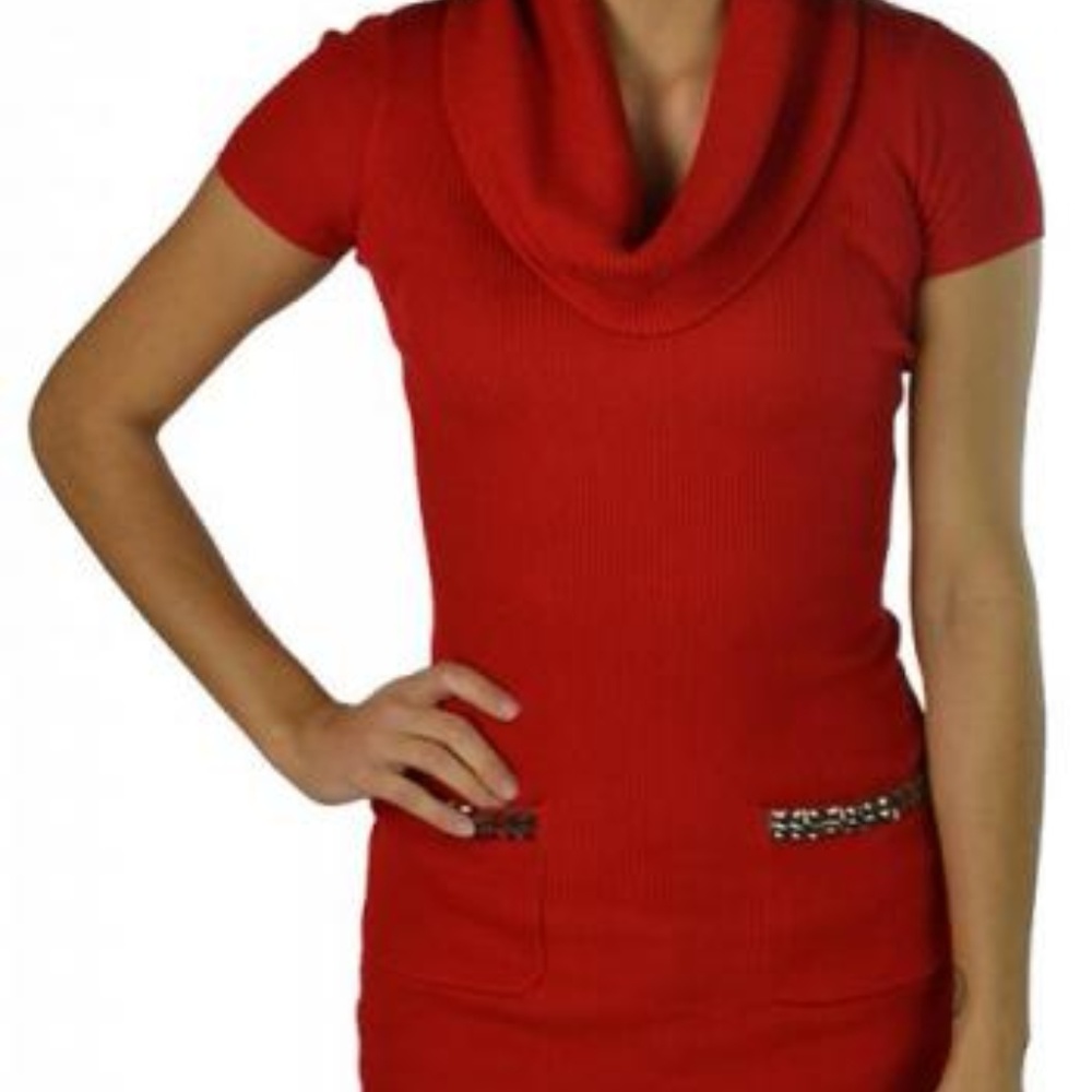 INC International Concepts Womens Cowl Neck XS Red